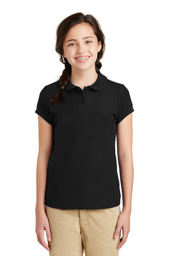 Your Name Here - Port Authority Girls Silk Touch Peter Pan Collar Polo